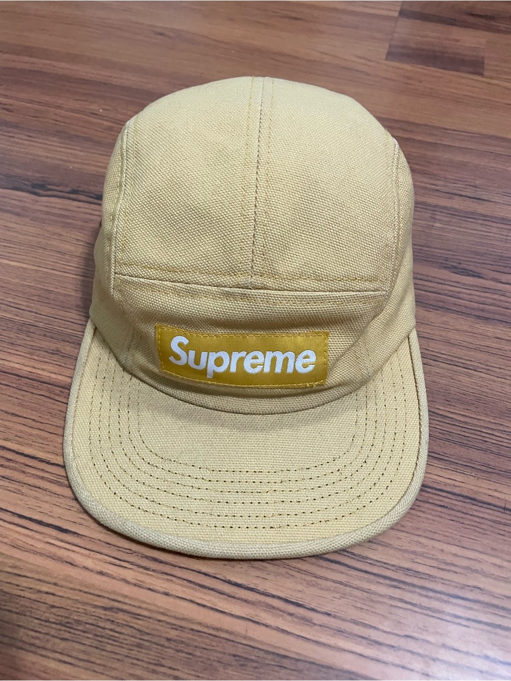 Supreme Mustard Canvas 5-Panel SnapBack hat
